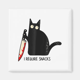 Grappige Cat Meme Ik Vereist Snacks Design Mannen Magneet