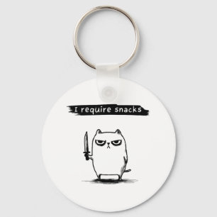 Grappige Cat Meme Ik Vereist Snacks Design Mannen  Sleutelhanger