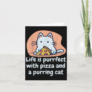 Grappige Cat Pizza Lover Kitten Schattigee Cat Hil Kaart
