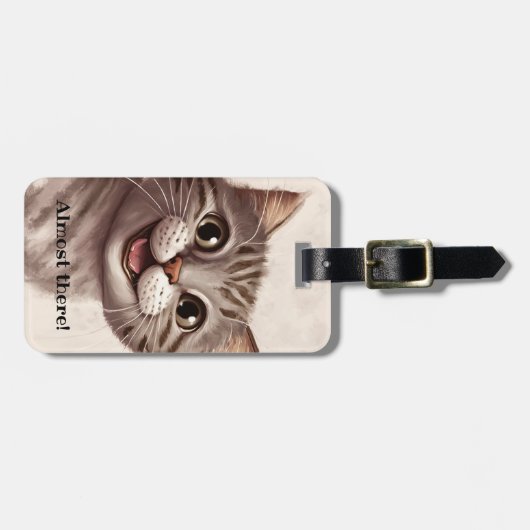 Grappige Cat QR-code Bagagelabel (Voorkant horizontaal)