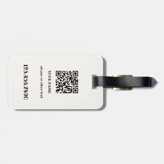 Grappige Cat QR-code Bagagelabel (Achterkant horizontaal)