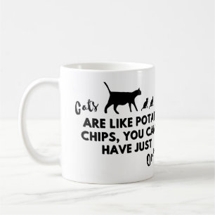 Grappige Cat Quote: Katten zijn als chips Koffiemok