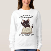 Grappige Cat Reading Book sweatshirt, blijf in bed Trui (Voorkant)