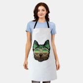 Grappige Cat retro Schort (Gedragen)