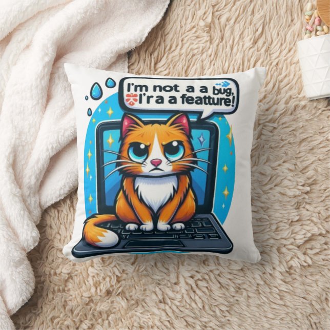 Grappige Cat Tech Meme Kussen | Schattigee Geek Ho (Deken)