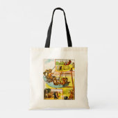 Grappige Cats Frolicking op Speeltuin Swing Tote Bag (Achterkant)