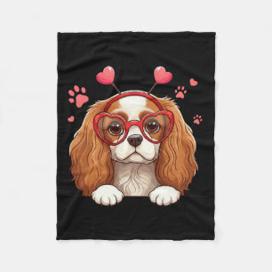 Grappige Cavalier King Charles Spaniel Hart Hoofd- Fleece Deken