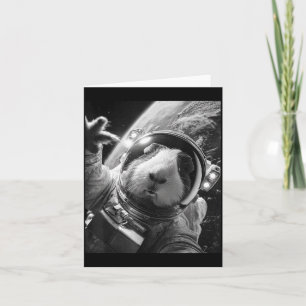 Grappige Cavia Astronaut Ruimte Selfie Kosmische K Kaart