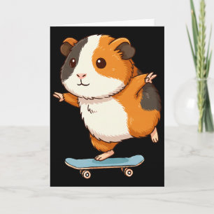 Grappige Cavia Schaatsster Skateboard Ballerina Di Kaart