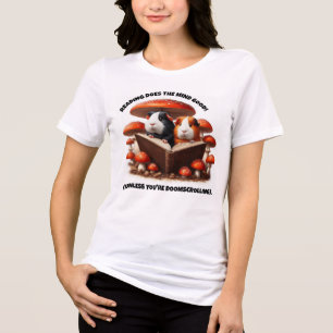Grappige cavia's die onder rode paddenstoelen leze Tri-Blend shirt