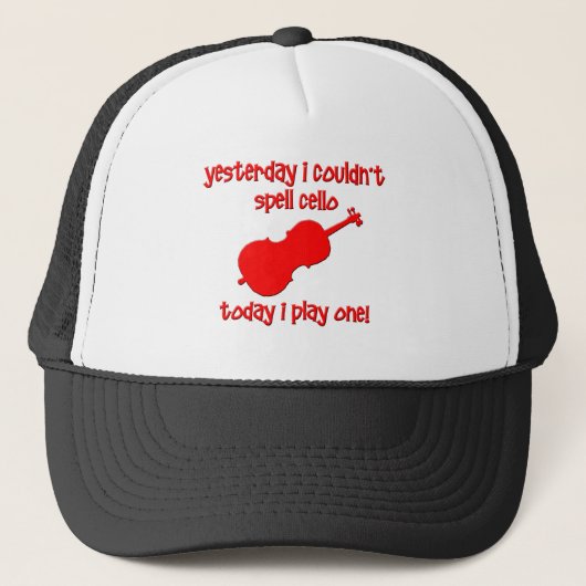 grappige cello trucker pet (Voorkant)