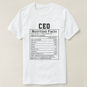 Grappige CEO Voedingsfeiten Zakelijk Leider Cadeau T-shirt