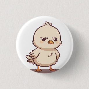 Grappige Chagrijnige Baby Vogel Kawaii Cartoon Ronde Button 3,2 Cm