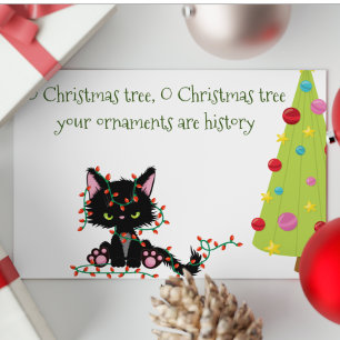 Grappige Chagrijnige Kabouter O Kerstboom Feestdagenkaart