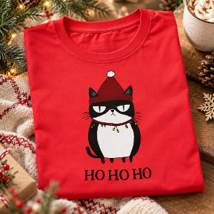 Grappige Chagrijnige Kat Kersthumor Kerstmis T-shirt