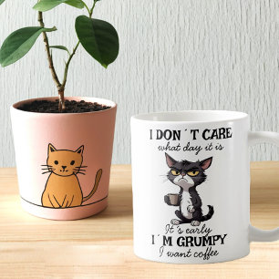 Grappige chagrijnige kat koffiemok