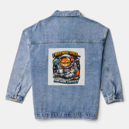 Grappige Chagrijnige Kat, Meer Ruimte En Meer Koff Denim Jacket