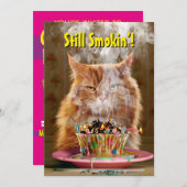 Grappige chagrijnige kat met gesmolten verjaardags kaart (Voorkant / Achterkant)