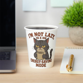 Grappige Chagrijnige Kat Papieren Beker Wrap