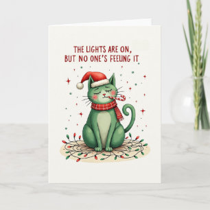 Grappige Chagrijnige Katten Kerstkaart De Lichten Kaart