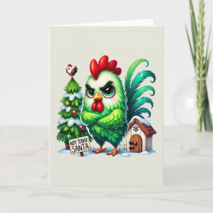 Grappige chagrijnige kerstkip kaart