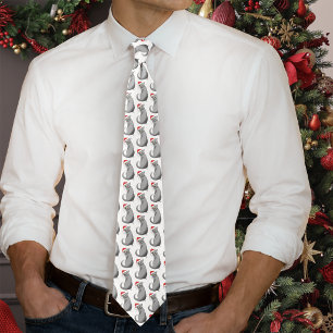 Grappige Chagrijnige Kerstmis Grijze Kat Vakantie  Stropdas