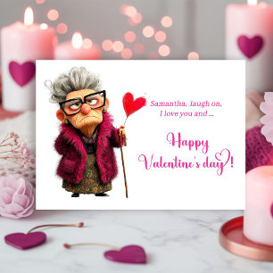 Grappige Chagrijnige Oude Vrouw Valentijnkaart Att Feestdagenkaart