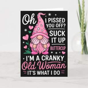 Grappige Chagrijnige Oude Vrouw Zegt Sarcastische Kaart