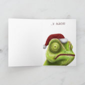 Grappige Chameleon Kerst Kaart (Binnen)