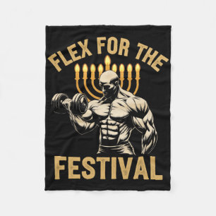 Grappige Chanoeka Joodse Gym Workout Flex voor de Fleece Deken