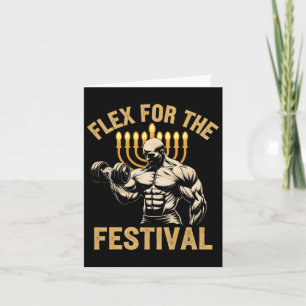 Grappige Chanoeka Joodse Gym Workout Flex voor de Kaart