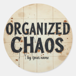 Grappige Chaos Citaat Student Planner Sjabloon Ronde Sticker