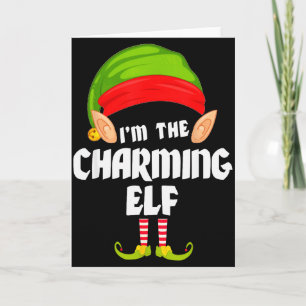 Grappige charmante elf bijpassende gezinsgroep Pj  Kaart
