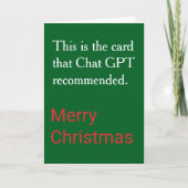 Grappige Chat GPT Aanbevolen Aangepaste Kerstmis Feestdagen Kaart (Voorkant)