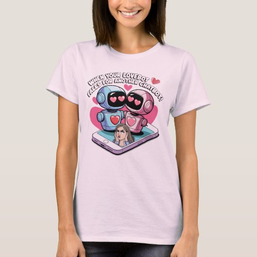🤖Grappige Chatbot AI Love Companions Humor T-shirt (Voorkant)