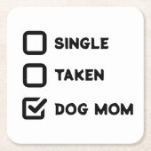 Grappige checkbox Hond moeder status Vierkante Kartonnen Onderzetter (Voorkant)