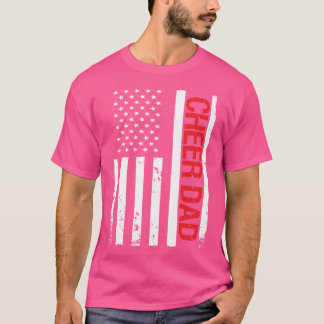 Grappige Cheer Dad USA Amerikaanse vlag Cheerleadi T-shirt