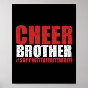 Grappige Cheerleading Bro Cheer Broer Ondersteunen Poster