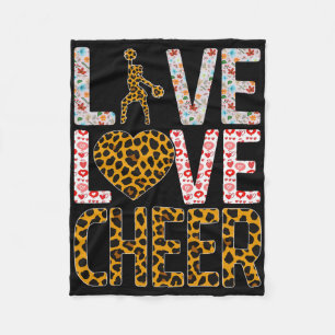 Grappige Cheerleading Meisjes Luipaard Print Liefd Fleece Deken