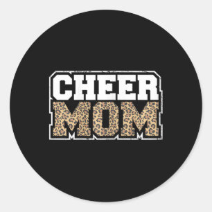 Grappige Cheerleading Moeder Luipaard Print Cheer Ronde Sticker