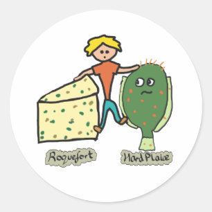 Grappige Cheese Rock en Hard Place Pun Ronde Sticker