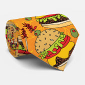 Grappige Cheeseburger Patroon Nieuwigheid Stropdas (Opgerold)