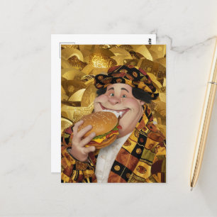 Grappige Cheeseburger Persoon Briefkaart