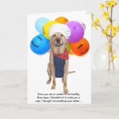 Grappige Chef Hond/Lab Verjaardag Kaart (Gele Bloem)