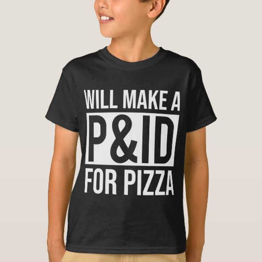 Grappige Chemische Ingenieur Pizza P&ID T-shirt (Voorkant)