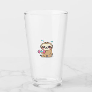 Grappige Chibi Luiaard Workout Schattige Kawaii G Glas