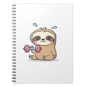 Grappige Chibi Luiaard Workout Schattige Kawaii G Notitieboek