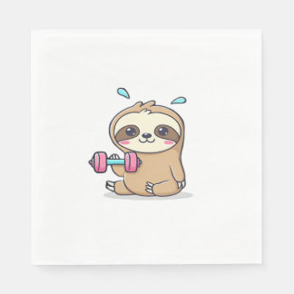 Grappige Chibi Sloth Workout Schattigee Kawaii Gym Servet