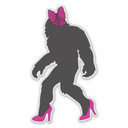 Grappige Chic Pittige Sasquatch Sticker (Voorkant)