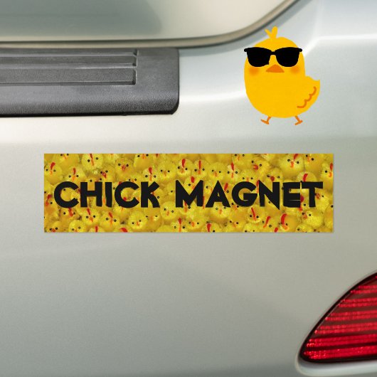 Grappige CHICK MAGNEET Joke Yellow Chicks Bumpersticker